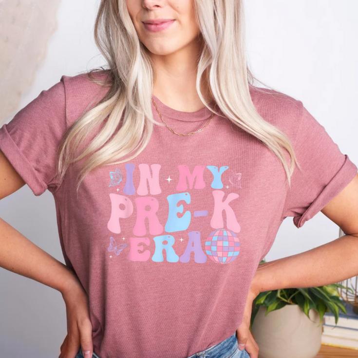 In My Pre K Era Groovy Back To School First Day Teacher Kids Women's Heather T-Shirt In My Pre K Era Groovy Back To School First Day Teacher Kids Women's Heather T-Shirt