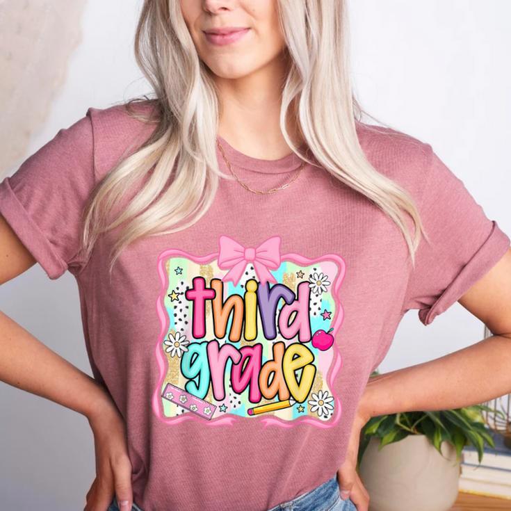 Preppy Third Grade Back To School Teacher Girl Kid Women's Heather T-Shirt Preppy Third Grade Back To School Teacher Girl Kid Women's Heather T-Shirt