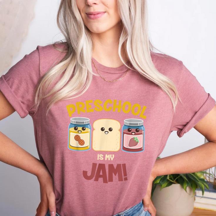 Preschool Is My Jam Teacher Shirt Women's Heather T-Shirt Preschool Is My Jam Teacher Shirt Women's Heather T-Shirt