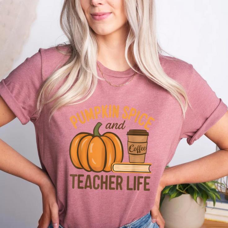 Pumpkin Spice And Teacher Life Halloween Teacher Women's Heather T-Shirt