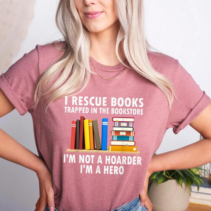 I Rescue Books Trapped In The Bookstore Book Teacher For Men Women Women's Heather T-Shirt
