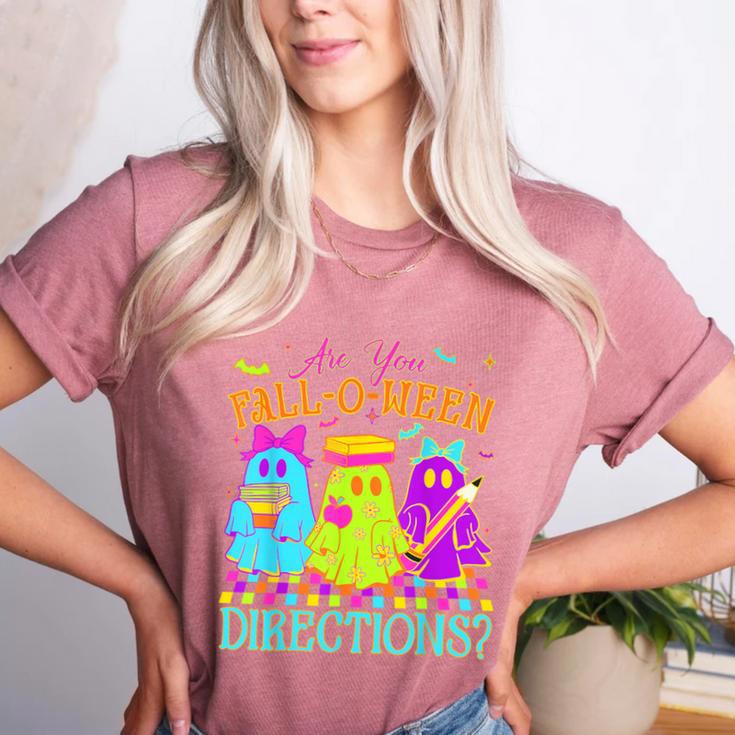 Retro Are You Falloween Direction Teacher Spooky Halloween Women's Heather T-Shirt Retro Are You Falloween Direction Teacher Spooky Halloween Women's Heather T-Shirt