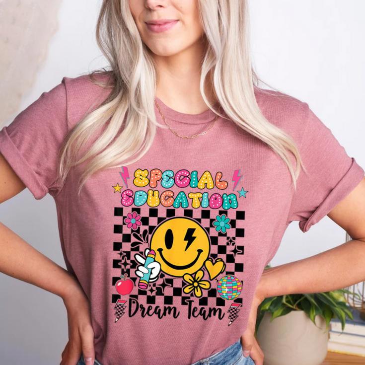 Retro Special Education Squad Groovy Dream Team Teacher Women's Heather T-Shirt Retro Special Education Squad Groovy Dream Team Teacher Women's Heather T-Shirt