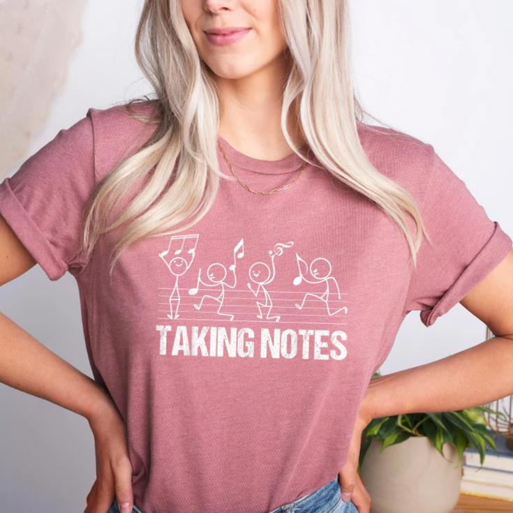 Retro Vintage Musical Taking Notes Teachers Music Love Women's Heather T-Shirt Retro Vintage Musical Taking Notes Teachers Music Love Women's Heather T-Shirt