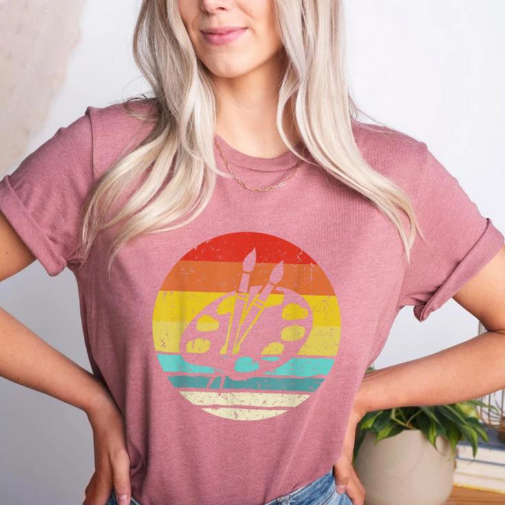 Retro Vintage Paint Palette Costume Artist Art Teacher Men Women Women's Heather T-Shirt