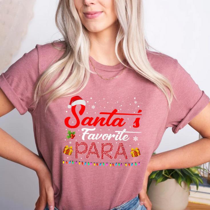 Santa's Favorite Para Christmas Paraprofessional Teacher Women's Heather T-Shirt Santa's Favorite Para Christmas Paraprofessional Teacher Women's Heather T-Shirt