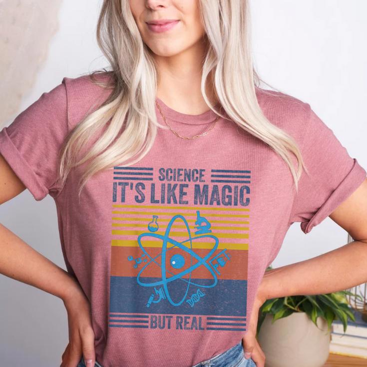 Science It's Like Magic But Real Science Teacher Geek Nerd Women's Heather T-Shirt