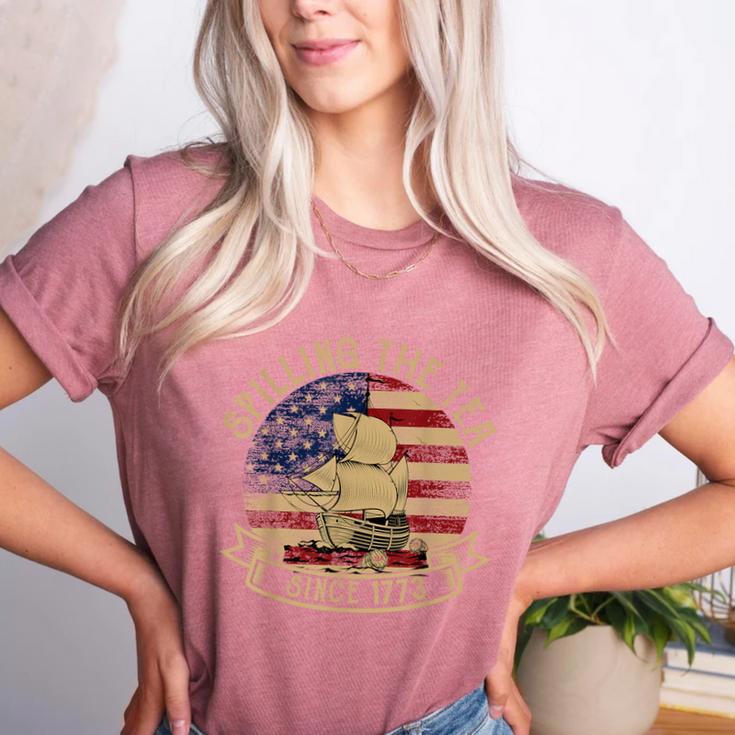 Spilling The Tea Since 1773 American History Teacher Vintage Women's Heather T-Shirt Spilling The Tea Since 1773 American History Teacher Vintage Women's Heather T-Shirt