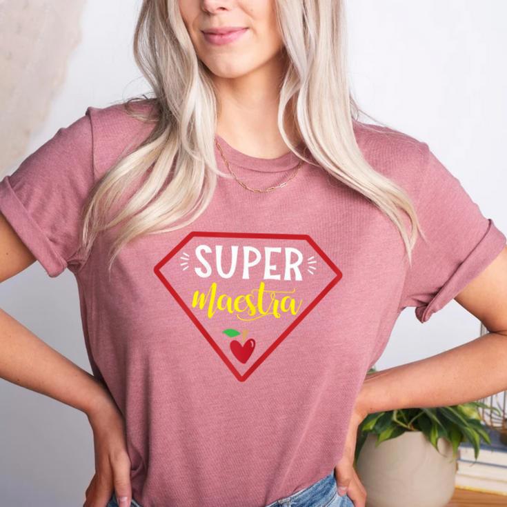 Super Heroe Maestra Espanol Spanish Super Teacher Women's Heather T-Shirt