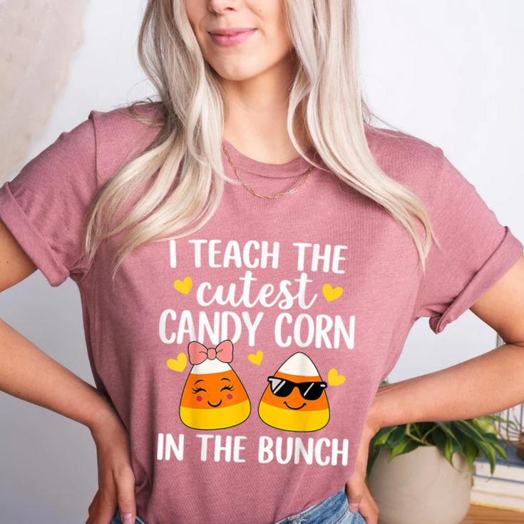 I Teach The Cutest Candy Corn In The Bunch Teacher Halloween Women's Heather T-Shirt I Teach The Cutest Candy Corn In The Bunch Teacher Halloween Women's Heather T-Shirt