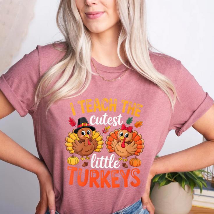 I Teach The Cutest Little Turkeys Teacher Thanksgiving Women's Heather T-Shirt I Teach The Cutest Little Turkeys Teacher Thanksgiving Women's Heather T-Shirt