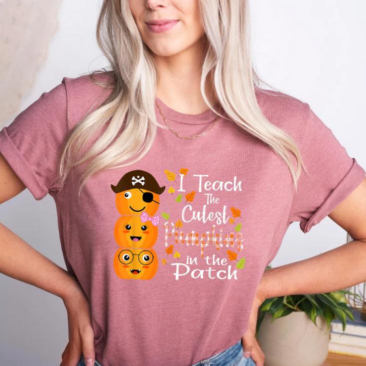 I Teach The Cutest Pumpkins Halloween Shirt For Teachers Women's Heather T-Shirt I Teach The Cutest Pumpkins Halloween Shirt For Teachers Women's Heather T-Shirt