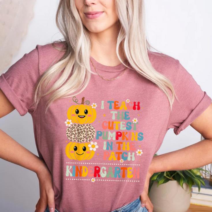 I Teach The Cutest Pumpkins Kindergarten Teacher Halloween Women's Heather T-Shirt