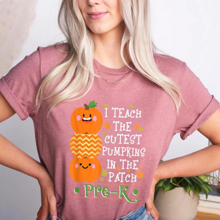 I Teach The Cutest Pumpkins In Patch Pre-K Halloween Teacher Women's Heather T-Shirt