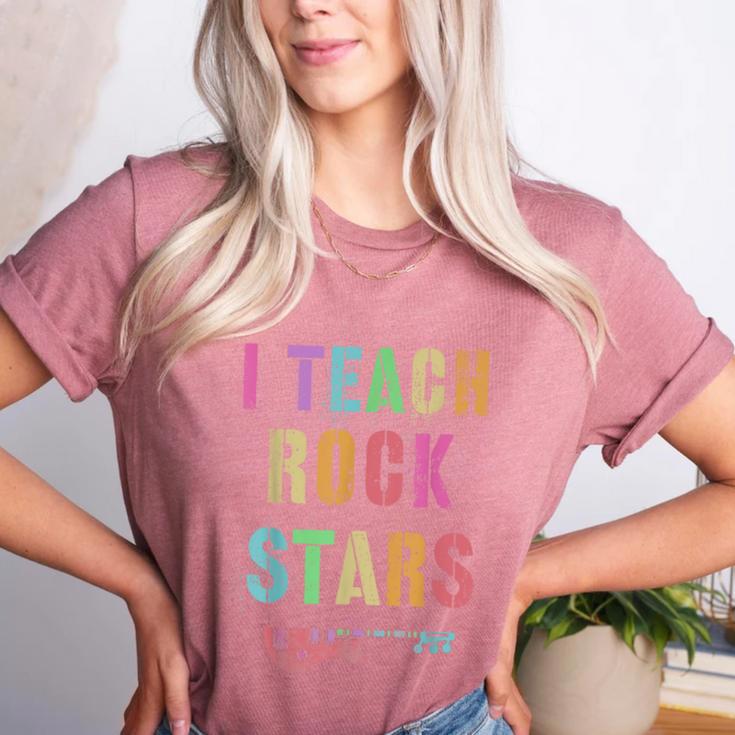 I TEACH ROCKSTARS Band Vibes Teacher Rocks My Music Teaching Women's Heather T-Shirt I TEACH ROCKSTARS Band Vibes Teacher Rocks My Music Teaching Women's Heather T-Shirt