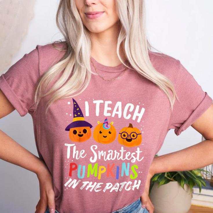 I Teach The Smartest Pumpkins The Patch Teacher Fall Season For Men Women Kids Women's Heather T-Shirt