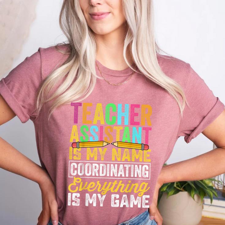 Teacher Assistant Is My Name Coordinating Teacher Aide For Men Women Women's Heather T-Shirt Teacher Assistant Is My Name Coordinating Teacher Aide For Men Women Women's Heather T-Shirt