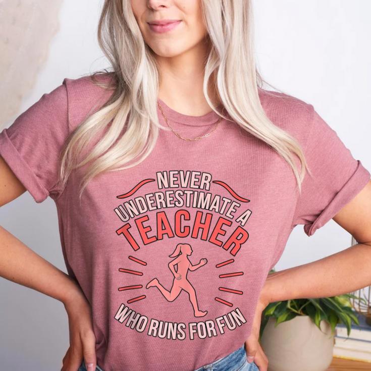 Teacher Who Runs Half Marathon Runner Running Lover Graphic Women's Heather T-Shirt Teacher Who Runs Half Marathon Runner Running Lover Graphic Women's Heather T-Shirt
