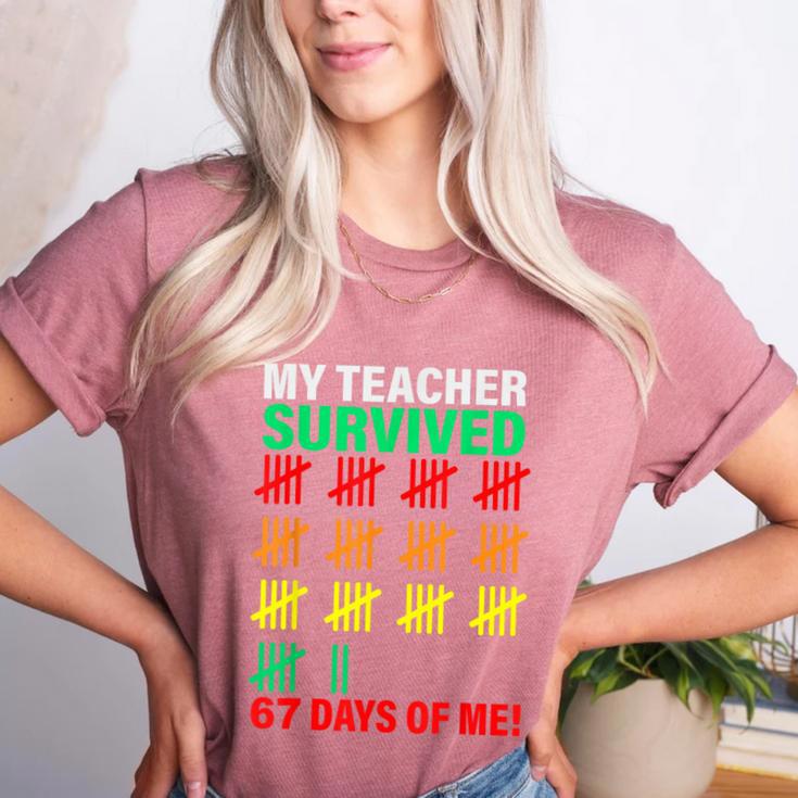 My Teacher Survived 67 Days Of Me School Kids Costume Women's Heather T-Shirt