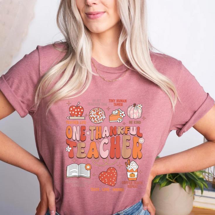 Teacher Thanksgiving Shirt Women One Thankful Teacher Fall Women's Heather T-Shirt Teacher Thanksgiving Shirt Women One Thankful Teacher Fall Women's Heather T-Shirt