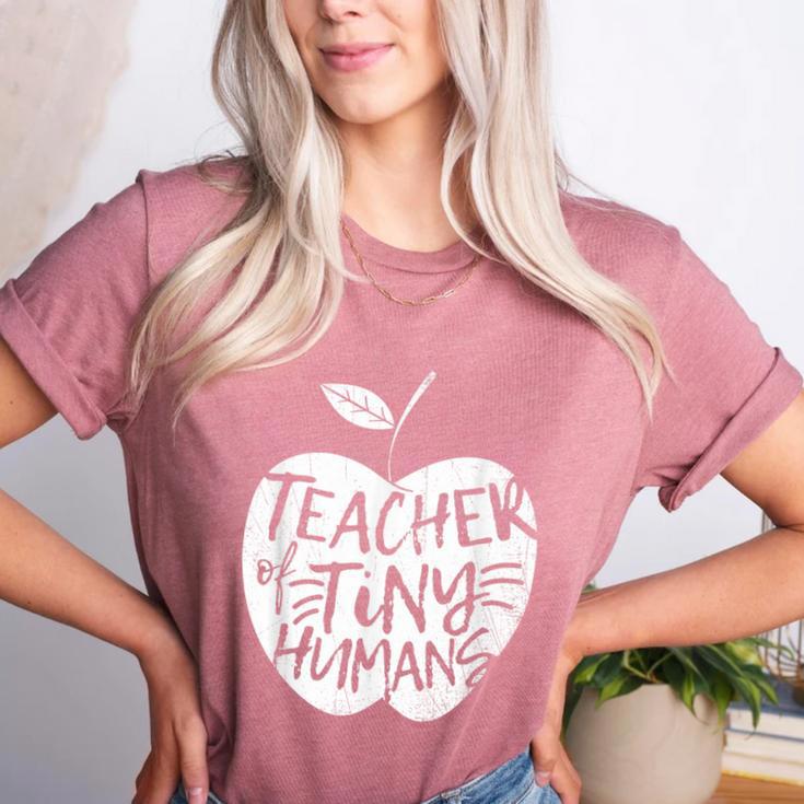Teacher Of Tiny Humans Preschool Kindergarten Teacher Women's Heather T-Shirt