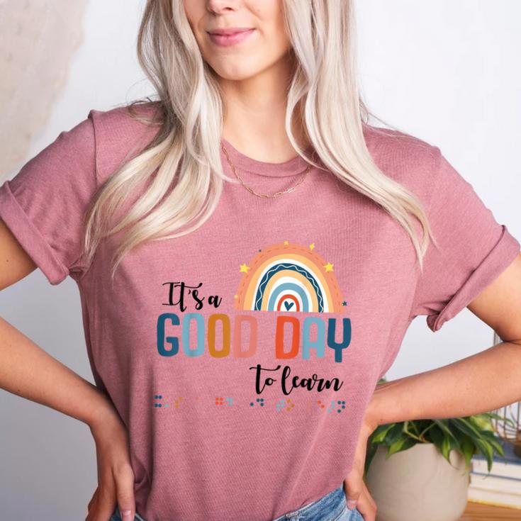 Teacher Of Visually Impaired Braille A Good Day To Learn Women's Heather T-Shirt