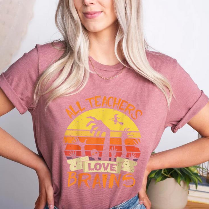 All Teachers Love Brains Shirt Halloween Teachers Women's Heather T-Shirt All Teachers Love Brains Shirt Halloween Teachers Women's Heather T-Shirt