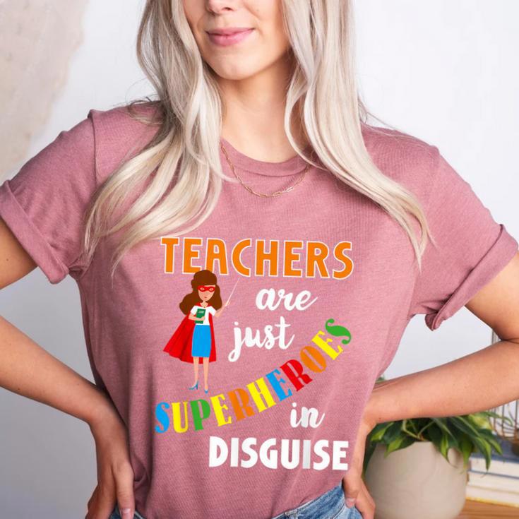 Teachers Are Superheroes Graduation School Teachers Women's Heather T-Shirt