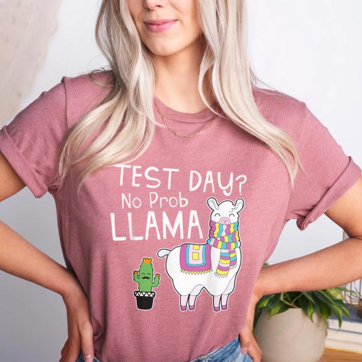 Teachers Testing Day Test Day No Prob Llama Teacher Women's Heather T-Shirt Teachers Testing Day Test Day No Prob Llama Teacher Women's Heather T-Shirt