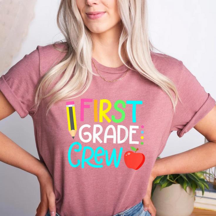 Team 1st Grade Crew Back To School 1st Grade Teacher Kids Women's Heather T-Shirt Team 1st Grade Crew Back To School 1st Grade Teacher Kids Women's Heather T-Shirt