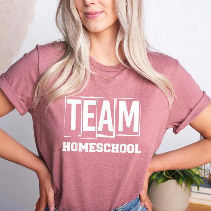 Team Homeschool Homeschooler Homeschooling Teacher Mom Kids Women's Heather T-Shirt Team Homeschool Homeschooler Homeschooling Teacher Mom Kids Women's Heather T-Shirt