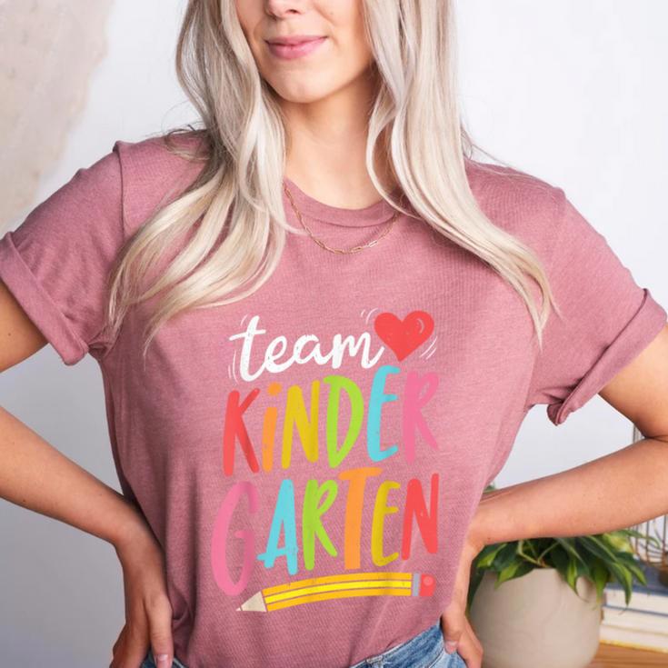 Team Kindergarten Teacher Student Back To School Women's Heather T-Shirt