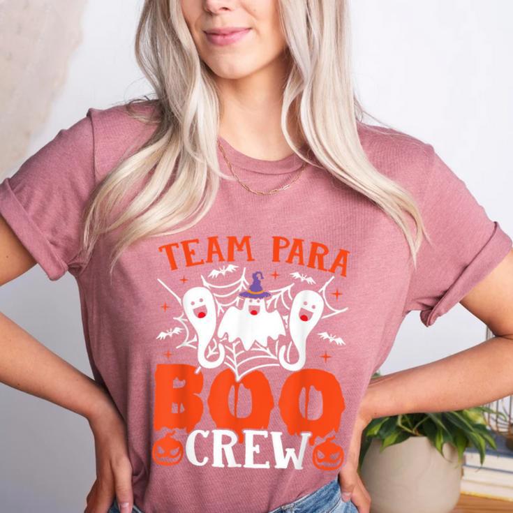 Team Para Boo Crew Halloween Ghost Paraprofessional Teacher Women's Heather T-Shirt Team Para Boo Crew Halloween Ghost Paraprofessional Teacher Women's Heather T-Shirt
