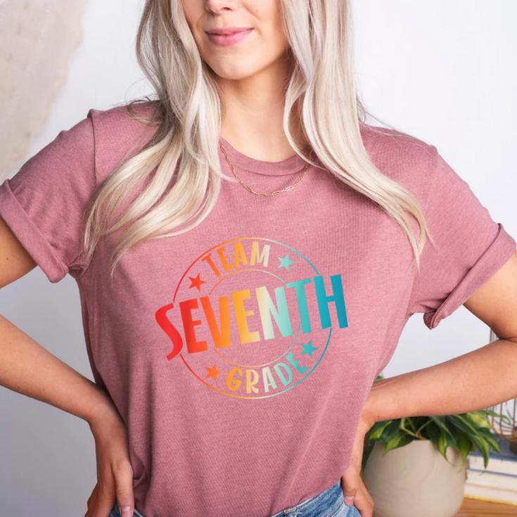 Team Seventh Grade Teacher Student Back To School 7th Grade Women's Heather T-Shirt Team Seventh Grade Teacher Student Back To School 7th Grade Women's Heather T-Shirt