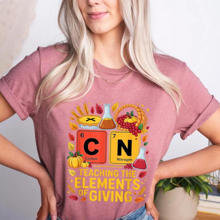 Thanksgiving 67 Meme Science Teacher Periodic Table Women Women's Heather T-Shirt