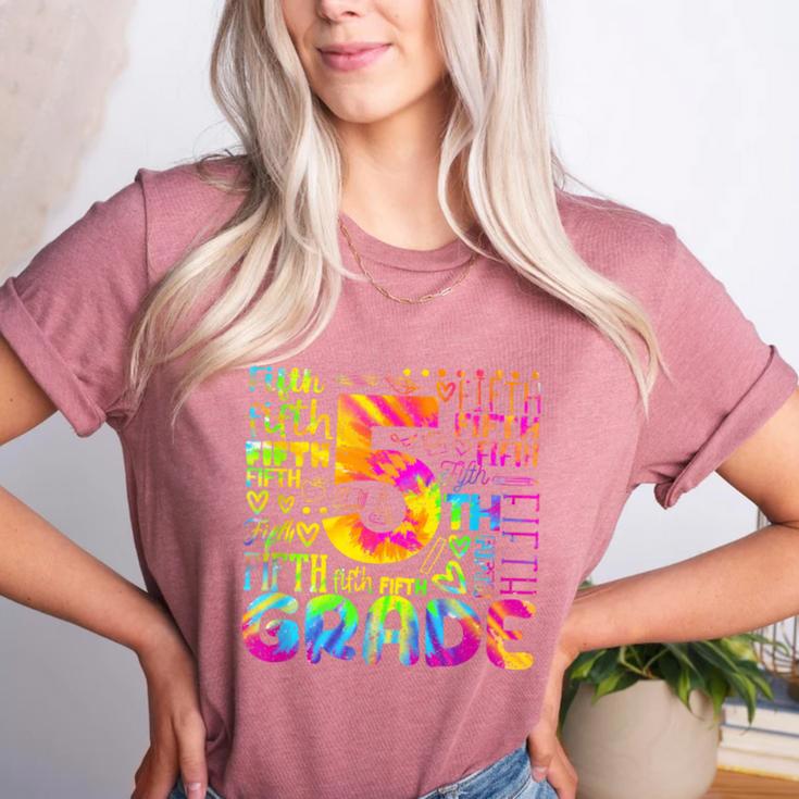 Tie Dye 5th Grade Typography Team Fifth Grade Teacher For Men Women Girls Kids Women's Heather T-Shirt Tie Dye 5th Grade Typography Team Fifth Grade Teacher For Men Women Girls Kids Women's Heather T-Shirt