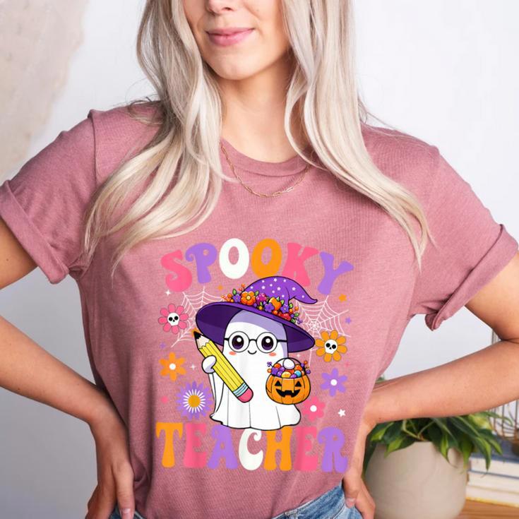 Trick Or Teach Spooky Teacher Ghost Halloween Teacher Women's Heather T-Shirt Trick Or Teach Spooky Teacher Ghost Halloween Teacher Women's Heather T-Shirt