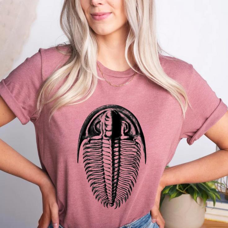 Trilobite Fossil Geology Teacher Student Geologist Women's Heather T-Shirt