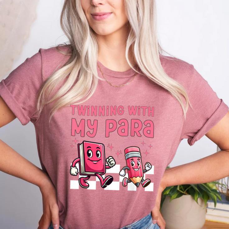 Twinning With My Para Teacher Matching Paraprofessional 70s For Men Women Women's Heather T-Shirt