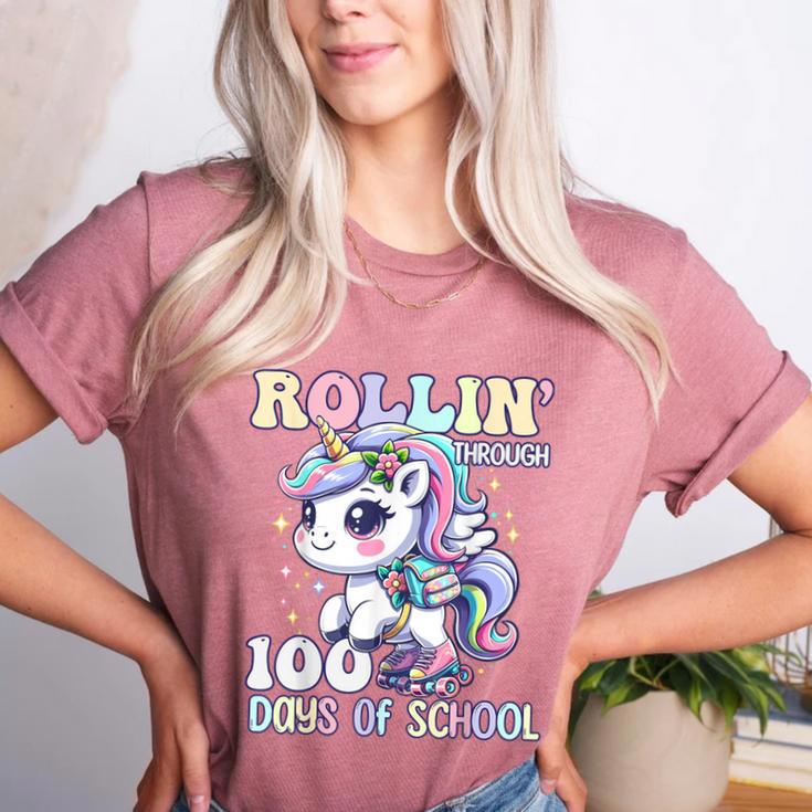 100 Days Of School Girls Teacher 100th Day Unicorn Outfit Women's Heather T-Shirt