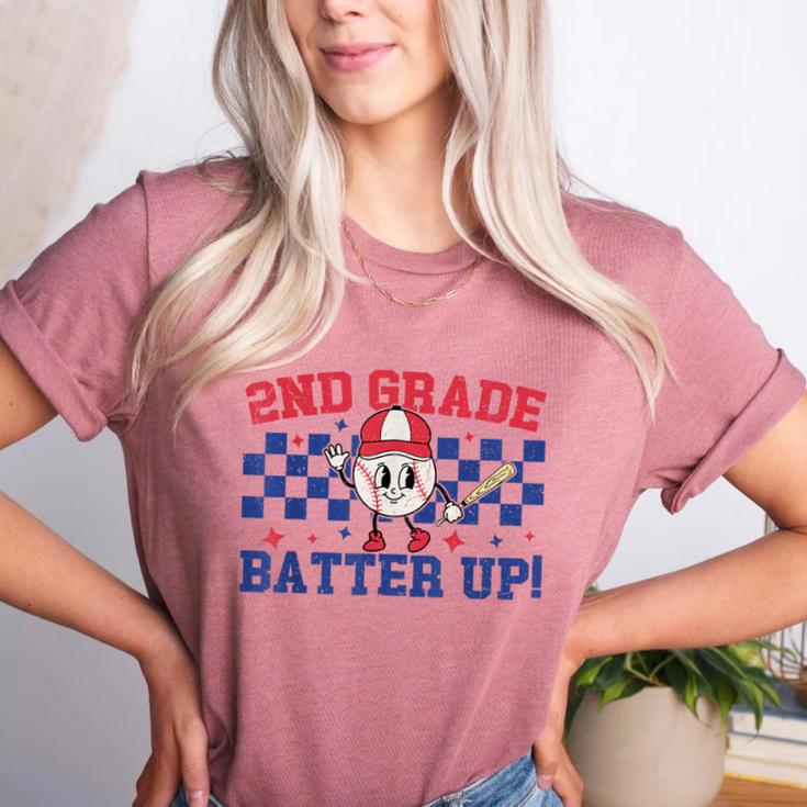 2nd Grade Batter Up Back To School Baseball Teacher Kids Women's Heather T-Shirt