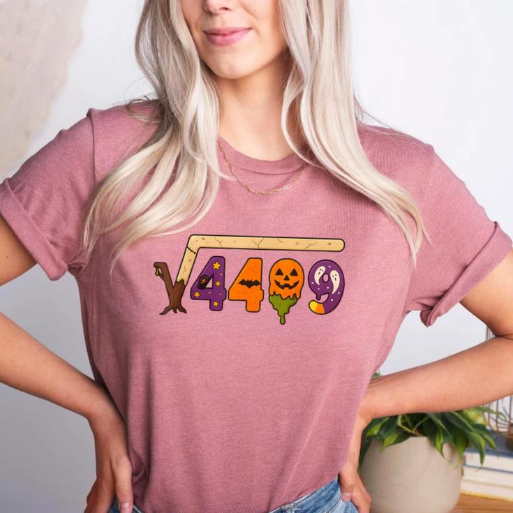 67 Meme Math Teacher 6 7 Halloween Square Root 4489 Women's Heather T-Shirt