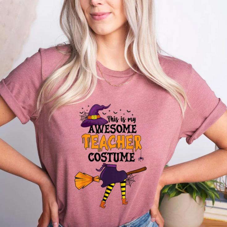 This Is My Awesome Teacher Costume Halloween Witch Women's Heather T-Shirt