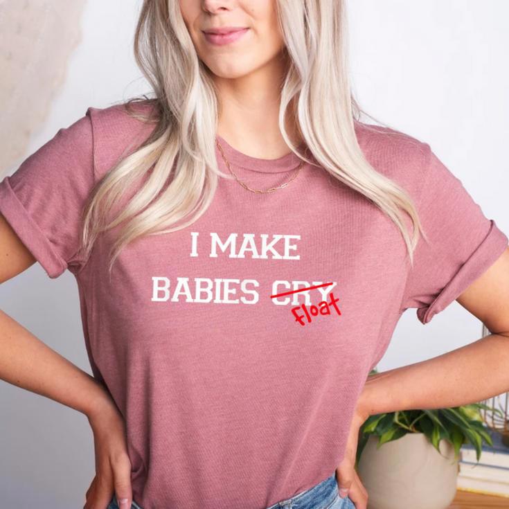 I Make Babies Cry Float Funny Swimming Coach Teacher Gift Women's Heather T-Shirt