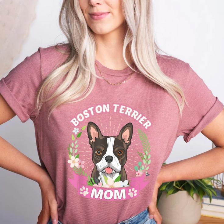 Boston Terrier Mom Mother's Day Women's Heather T-Shirt