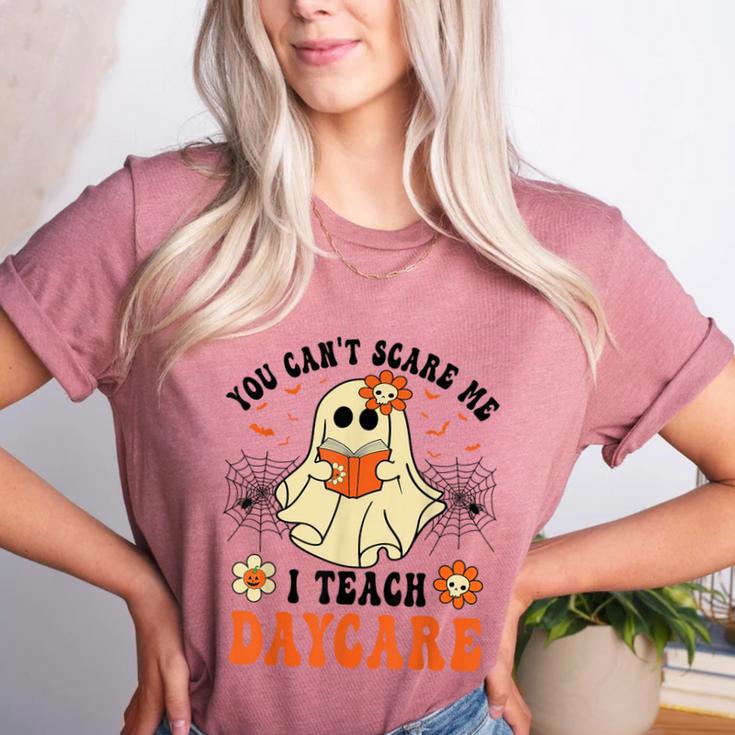 You Can't Scare Me I Teach Daycare Teacher Halloween Ghost Women's Heather T-Shirt