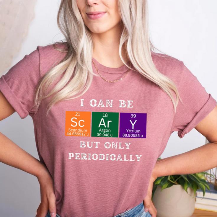 Chemisty Science Teacher Periodic Table Halloween Women's Heather T-Shirt