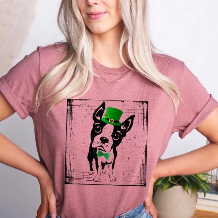 Cool Saint Patrick's Boston Terrier T Shirt For Dogs Lovers Women's Heather T-Shirt