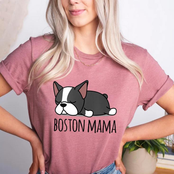 Cute Boston Terrier Boston Mama Women's Heather T-Shirt