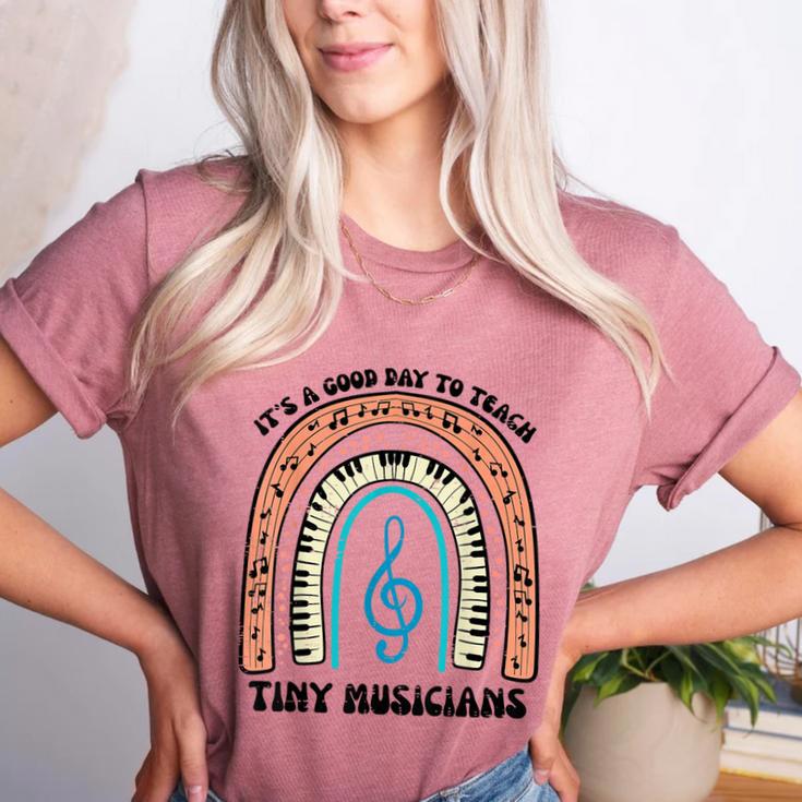 Good Day To Teach Tiny Musicians Piano Music Teacher Women Women's Heather T-Shirt